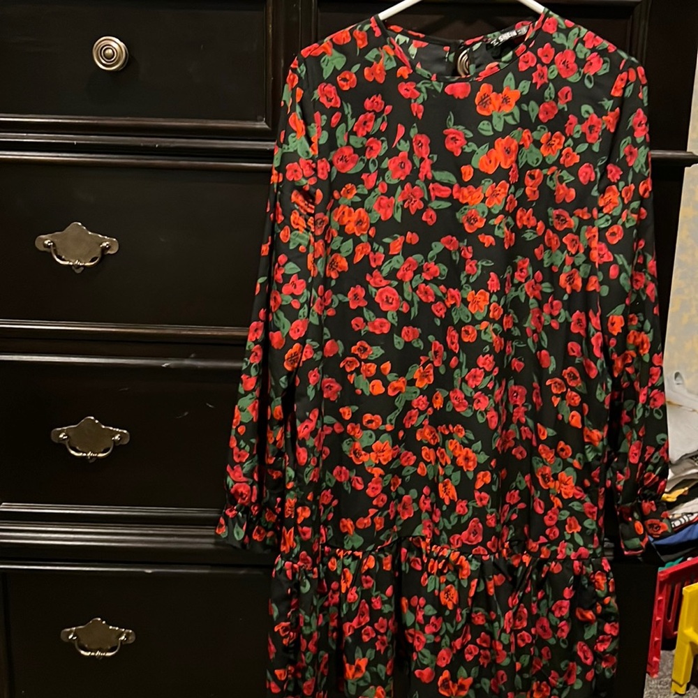 Shein Long Sleeve Floral Dress